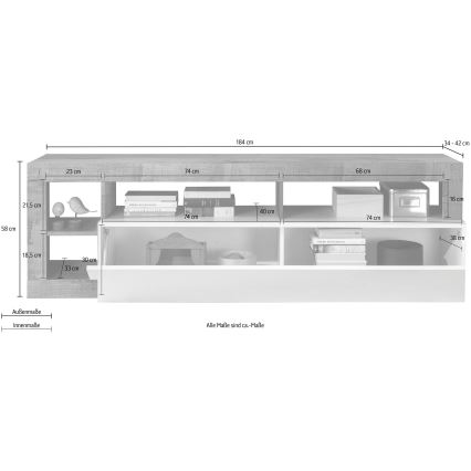 Televizijska omarica LENOR bela/rjava