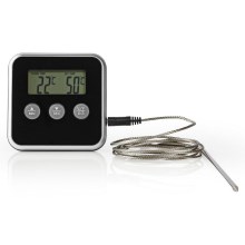 Termometer za meso z LCD zaslonom in časovnikom 0-250 °C 1xAAA
