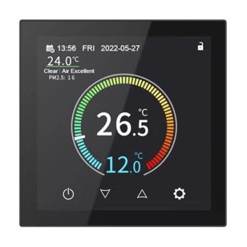 Termostat za podometno vgradnjo 230 V črn Wi-Fi Tuya