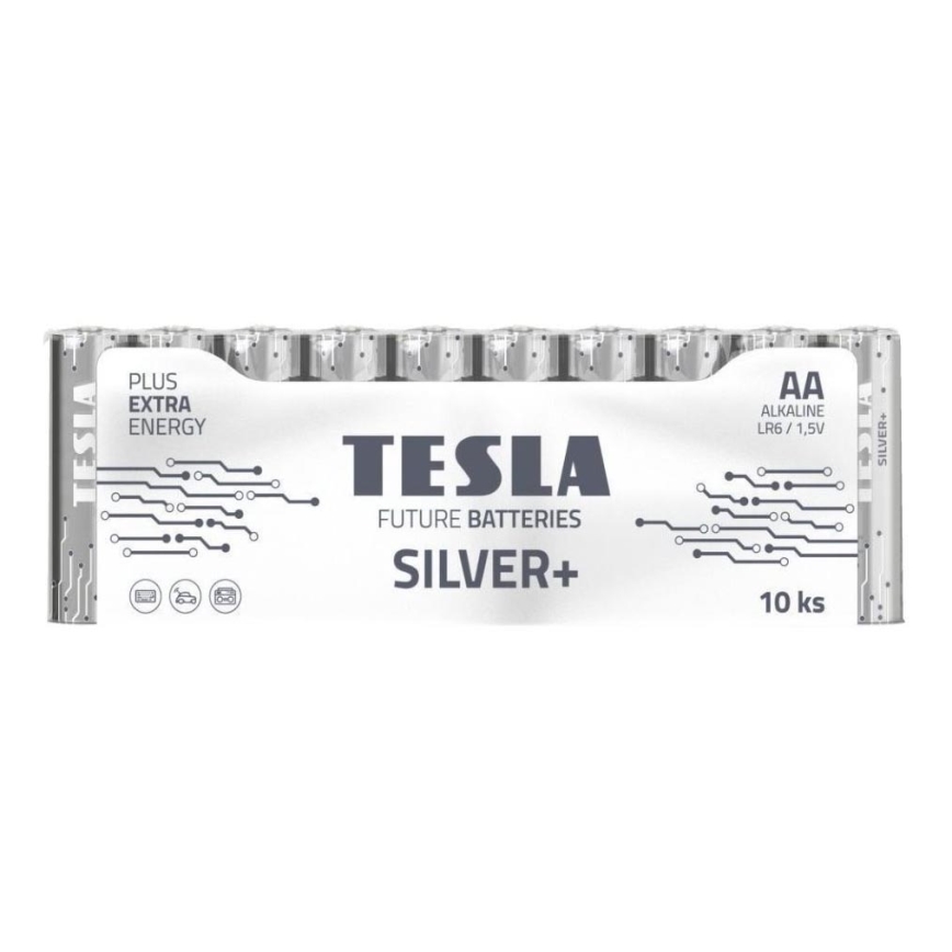 Tesla Batteries - 10 kos Alkalna baterija AA SILVER+ 1,5V 2900 mAh