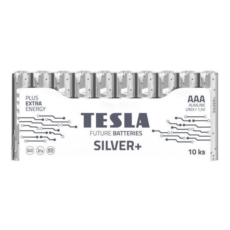 Tesla Batteries - 10 kos Alkalna baterija AAA SILVER+ 1,5V 1300 mAh