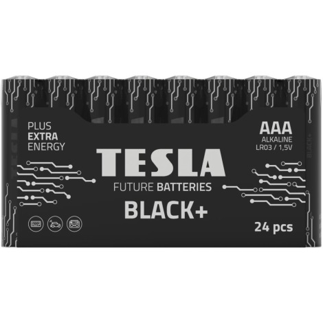 Tesla Batteries - 24 kos Alkalna baterija AAA BLACK+ 1,5V