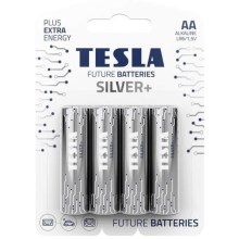 Tesla Batteries - 4 kos Alkalna baterija AA SILVER+ 1,5V