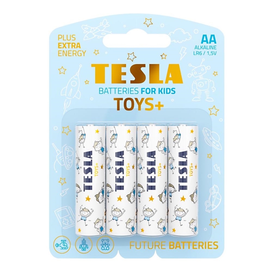 Tesla Batteries - 4 kos Alkalna baterija AA TOYS+ 1,5V 2900 mAh