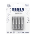 Tesla Batteries - 4 kos Alkalna baterija AAA SILVER+ 1,5V 1300 mAh