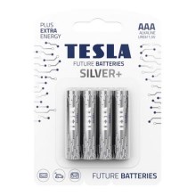 Tesla Batteries - 4 kos Alkalna baterija AAA SILVER+ 1,5V