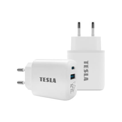 TESLA Electronics - Adapter za hitro polnjenje Power Delivery 25W bela