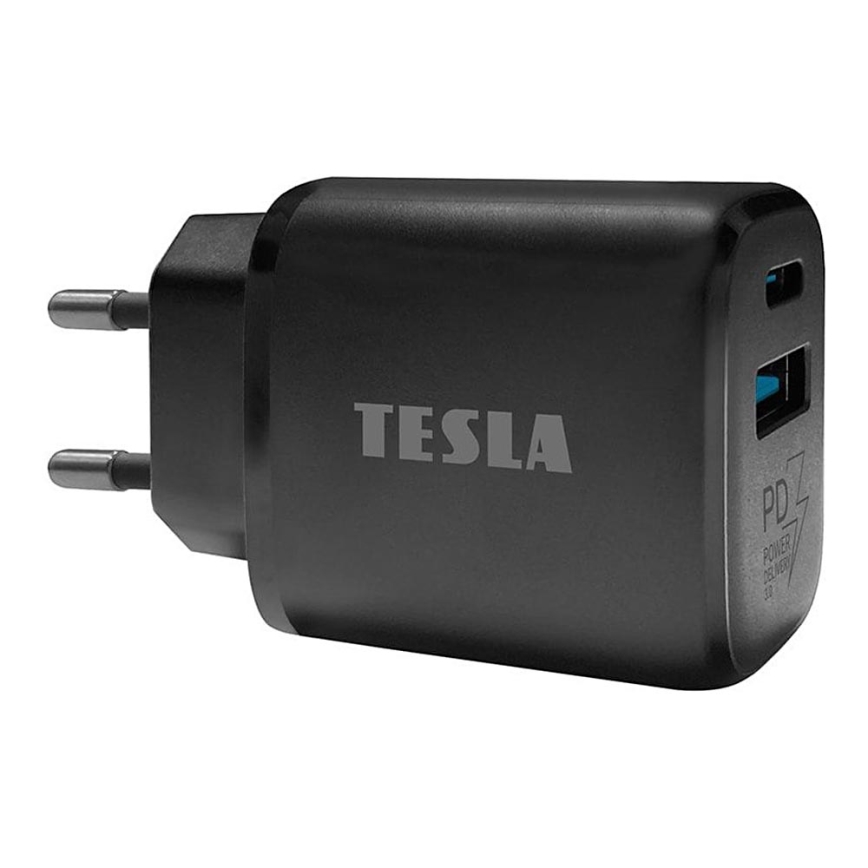 TESLA Electronics - Adapter za hitro polnjenje Power Delivery 25W črna