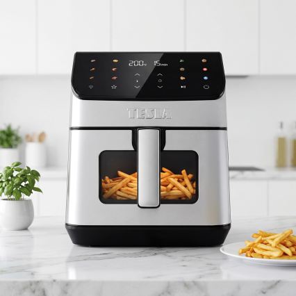 TESLA Electronics AirCook - Friteza na vroč zrak 6,5 l 2100W/230V mat krom/črna