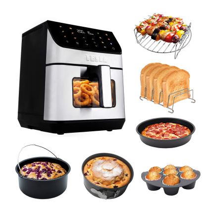 TESLA Electronics AirCook - Friteza na vroč zrak 6,5 l 2100W/230V mat krom/črna