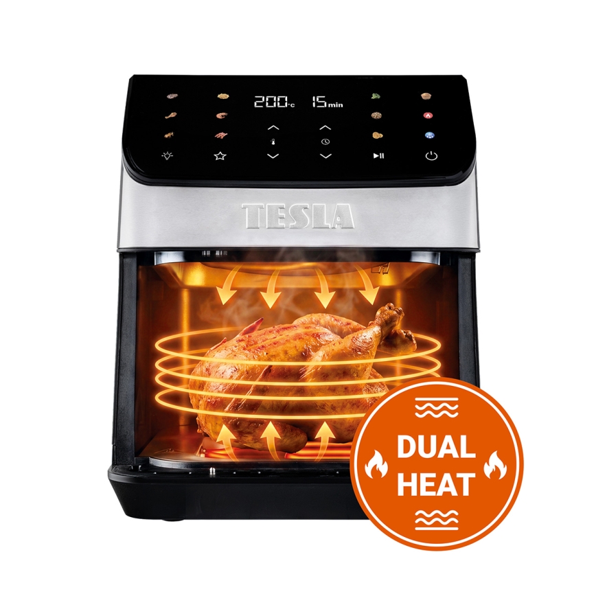 TESLA Electronics AirCook - Friteza na vroč zrak 6,5 l 2100W/230V mat krom/črna
