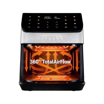 TESLA Electronics AirCook - Friteza na vroč zrak 6,5 l 2100W/230V mat krom/črna