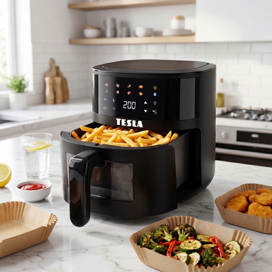 TESLA Electronics AirCook - Friteza na vroč zrak 4,4 l, 1450 W/230 V, črna