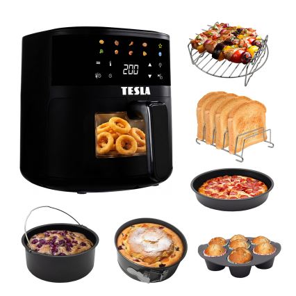 TESLA Electronics AirCook - Friteza na vroč zrak 4,4 l, 1450 W/230 V, črna