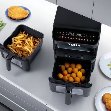 TESLA Electronics AirCook - Večnamenska digitalna friteza na vroč zrak 11 l 2800W/230V črna