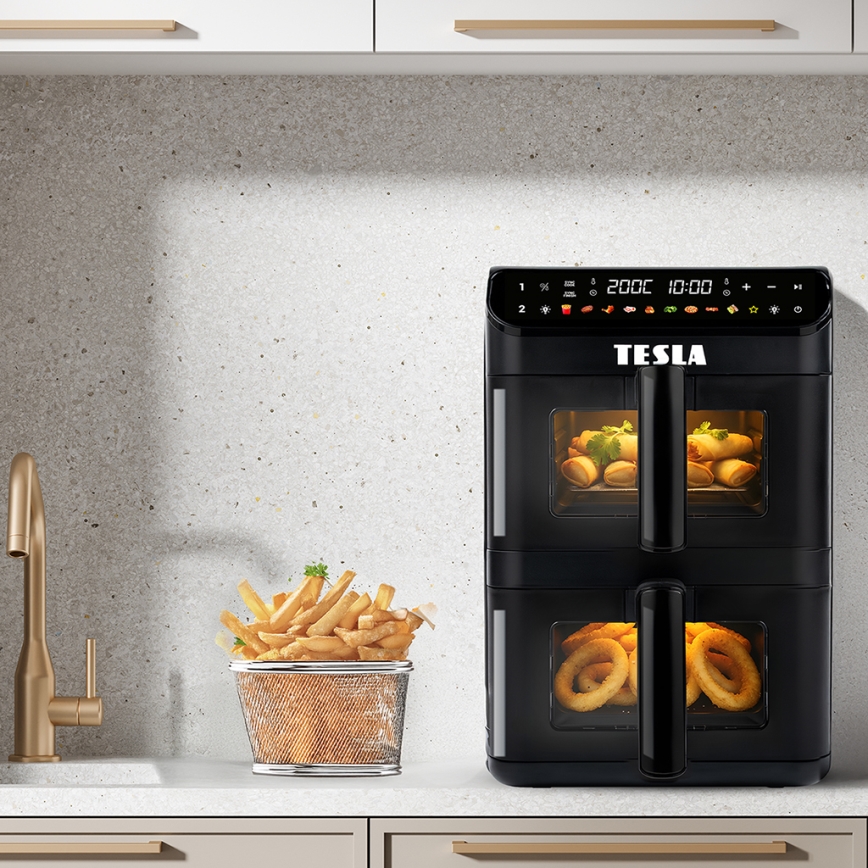 TESLA Electronics AirCook - Večnamenska digitalna friteza na vroč zrak 11 l 2800W/230V črna