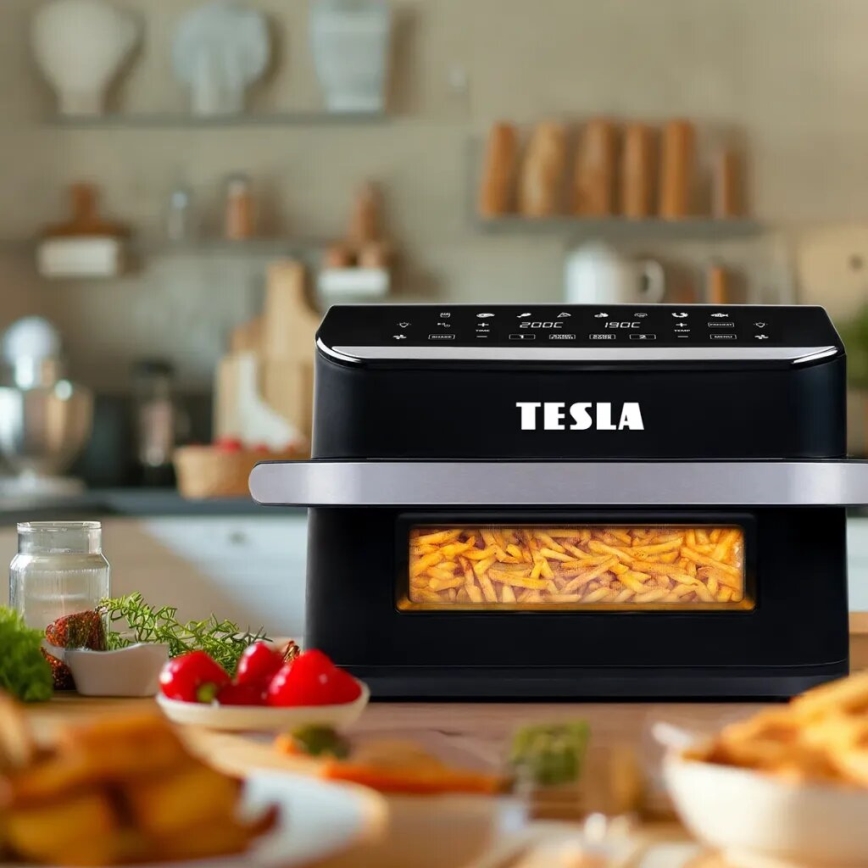 TESLA Electronics AirCook - Večnamenski dvojni digitalni cvrtnik na vroč zrak 10 l 2400W/230V