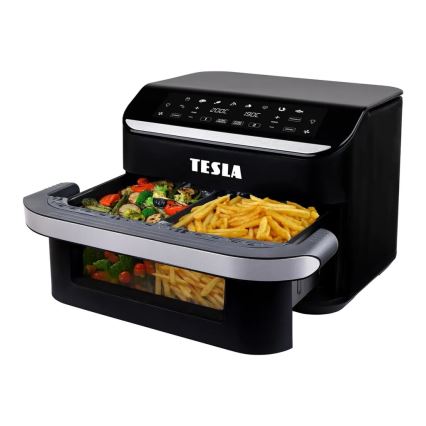 TESLA Electronics AirCook - Večnamenski dvojni digitalni cvrtnik na vroč zrak 10 l 2400W/230V