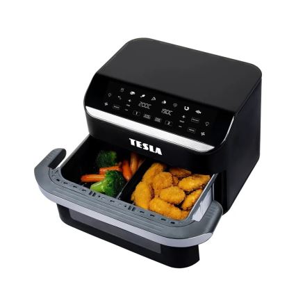 TESLA Electronics AirCook - Večnamenski dvojni digitalni cvrtnik na vroč zrak 10 l 2400W/230V