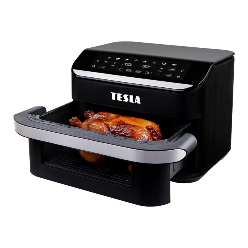 TESLA Electronics AirCook - Večnamenski dvojni digitalni cvrtnik na vroč zrak 10 l 2400W/230V