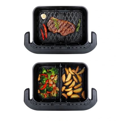 TESLA Electronics AirCook - Večnamenski dvojni digitalni cvrtnik na vroč zrak 10 l 2400W/230V