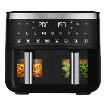 TESLA Electronics AirCook - Večnamenski dvojni digitalni cvrtnik na vroč zrak 7,6 l 2850W/230V