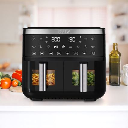 TESLA Electronics AirCook - Večnamenski dvojni digitalni cvrtnik na vroč zrak 7,6 l 2850W/230V