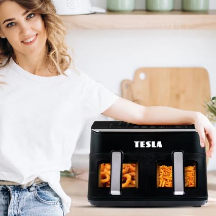 TESLA Electronics AirCook - Večnamenski dvojni digitalni cvrtnik na vroč zrak 9 l 2400W/230V