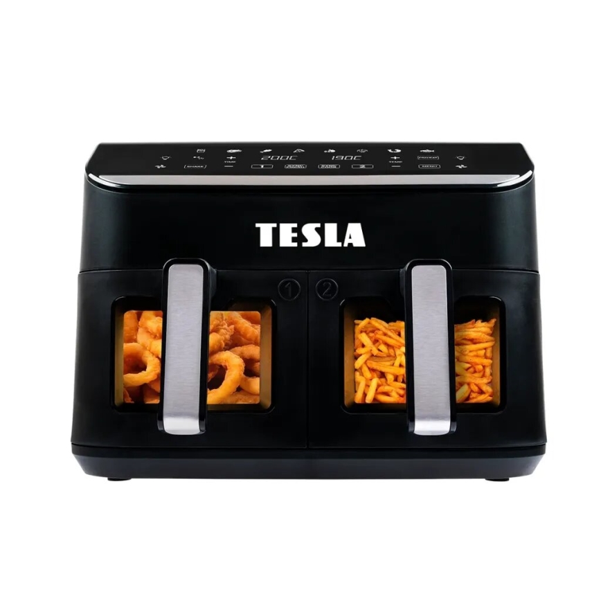 TESLA Electronics AirCook - Večnamenski dvojni digitalni cvrtnik na vroč zrak 9 l 2400W/230V