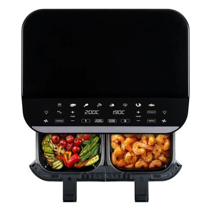TESLA Electronics AirCook - Večnamenski dvojni digitalni cvrtnik na vroč zrak 9 l 2400W/230V