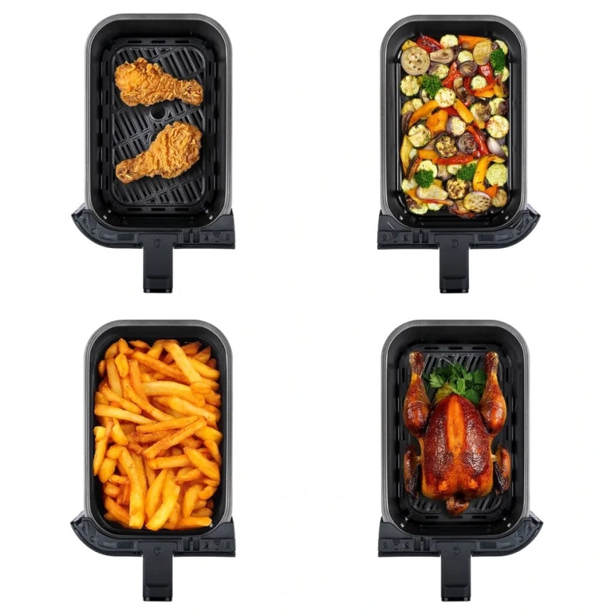 TESLA Electronics AirCook - Večnamenski dvojni digitalni cvrtnik na vroč zrak 9 l 2400W/230V