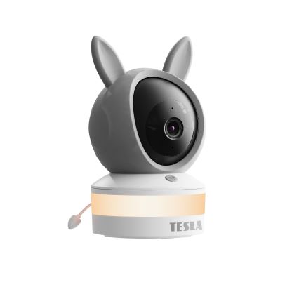 TESLA Electronics Bambino - Pametna otroška varuška 4 MP 2560p 5V Wi-Fi Tuya siva/bela