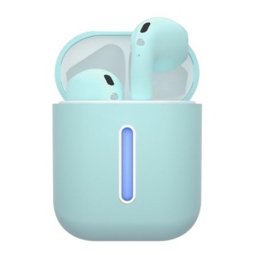 TESLA Electronics - Brezžične slušalke 300 mAh + 2x 25 mAh IPX4 turkizne