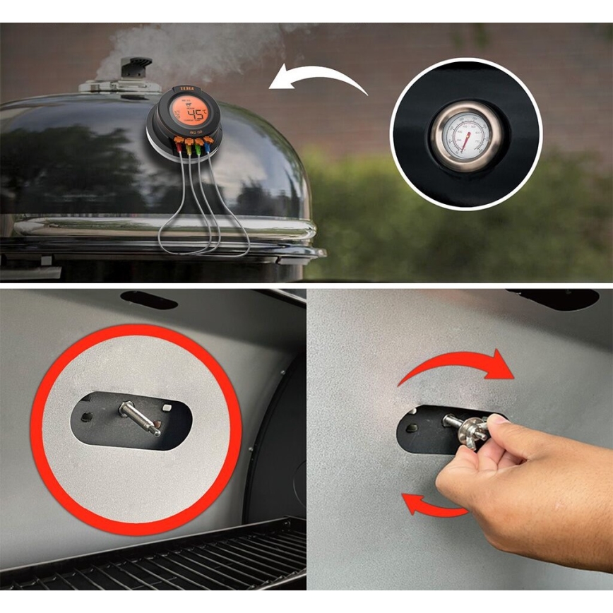 TESLA Electronics Cook - Digitalni termometer za meso s sondo 0-400 °C 2xAA IP65