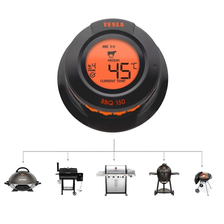 TESLA Electronics Cook - Digitalni termometer za meso s sondo 0-400 °C 2xAA IP65