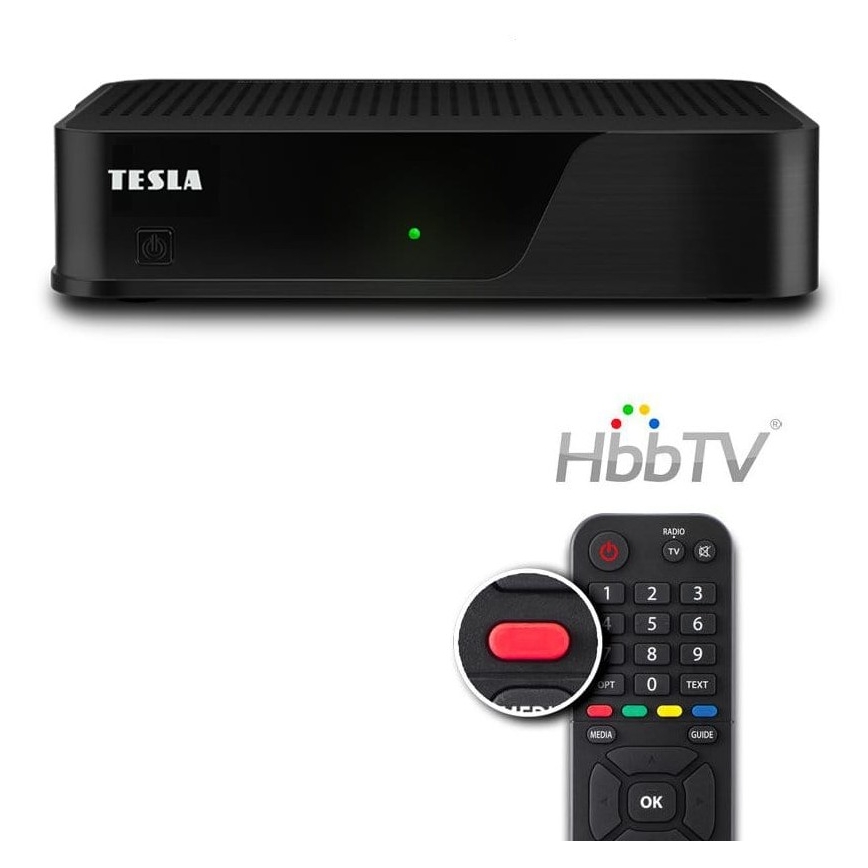 TESLA Electronics - DVB-T2 H.265 (HEVC) sprejemnik s HbbTV 12V + daljinski upravljalnik
