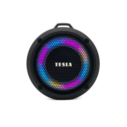 TESLA Electronics - LED RGB Brezžični zvočnik 5W/1200 mAh/3,7V IPX7 siva