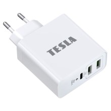TESLA Electronics - Polnilni adapter USB-C 3v1 65W bela