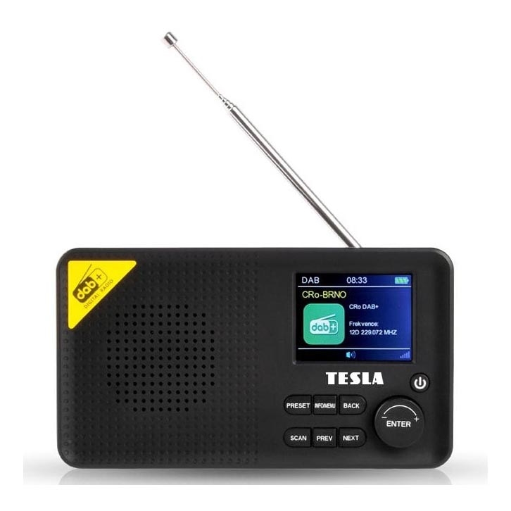 TESLA Electronics - Radio DAB+ FM 5W/4000 mAh črna