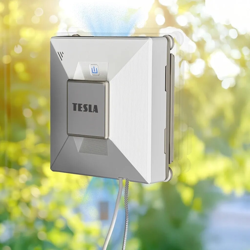 TESLA Electronics RoboStar - Pametni čistilec oken z razpršilcem vode 72W/230V/650 mAh Wi-Fi + Daljinski upravljalnik