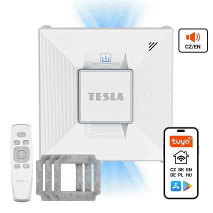 TESLA Electronics RoboStar - Pametni čistilec oken z razpršilcem vode 72W/230V/650 mAh Wi-Fi + Daljinski upravljalnik