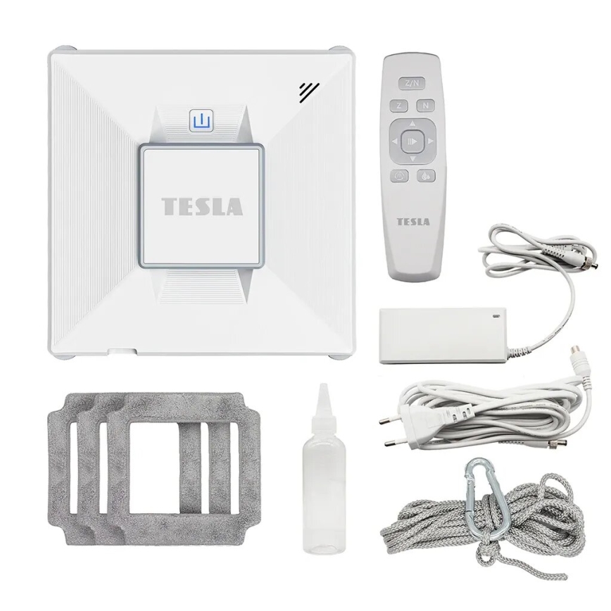 TESLA Electronics RoboStar - Pametni čistilec oken z razpršilcem vode 72W/230V/650 mAh Wi-Fi + Daljinski upravljalnik