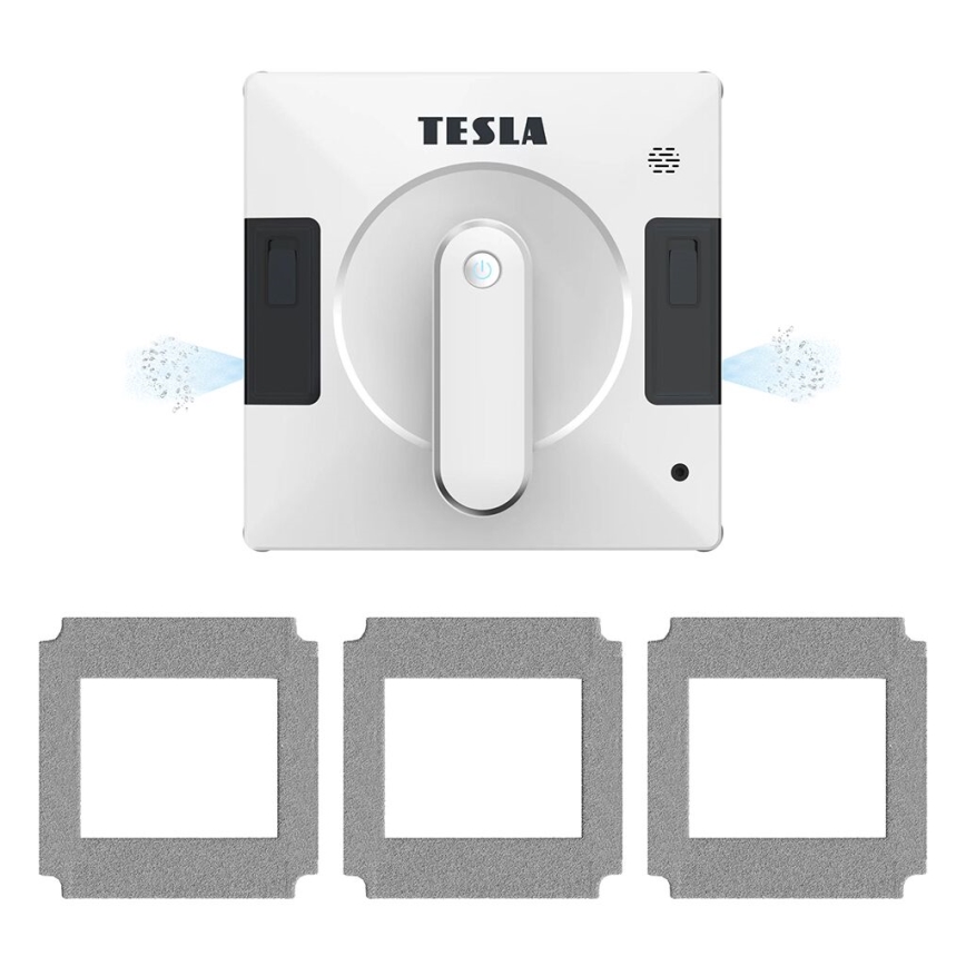 TESLA Electronics RoboStar - Pametni čistilec oken z dvojnim pršenjem vode 72W/230V/500 mAh Wi-Fi + Daljinski upravljalnik