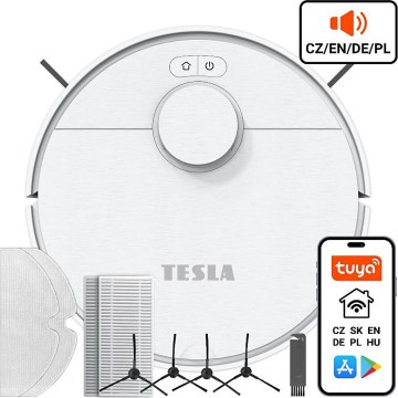 TESLA Electronics RoboStar - Pametni robotski sesalnik 2v1 2550 mAh Wi-Fi bela