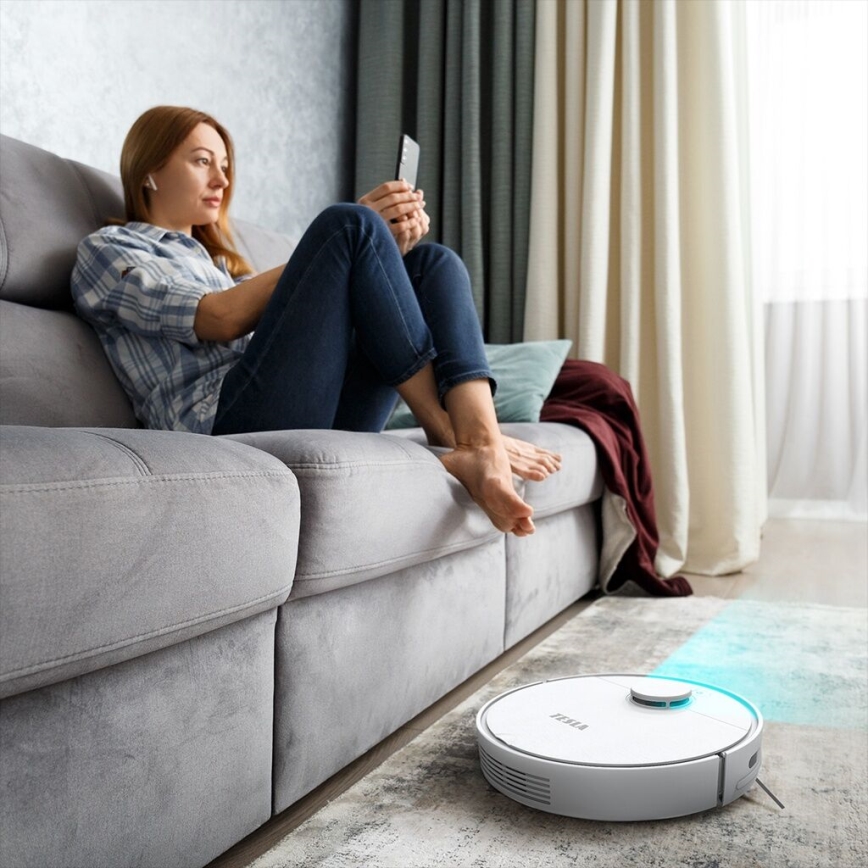 TESLA Electronics RoboStar - Pametni robotski sesalnik 2v1 2550 mAh Wi-Fi bela