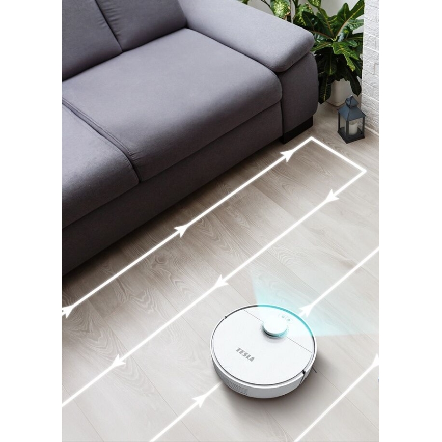TESLA Electronics RoboStar - Pametni robotski sesalnik 2v1 2550 mAh Wi-Fi bela