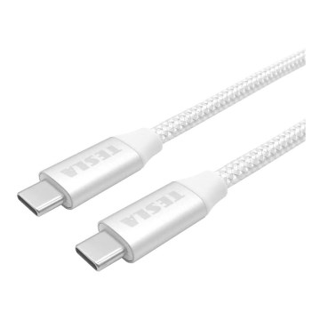 TESLA Electronics - USB Kabel USB-C 3.2 priključek Power Delivery 1m 100W bela