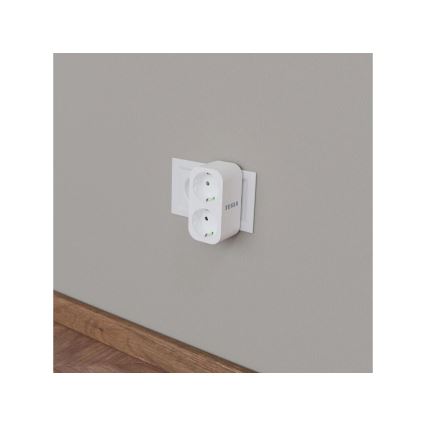 TESLA Smart - Pametna vtičnica splitter 2x16A/230V Tip F Wi-Fi Tuya
