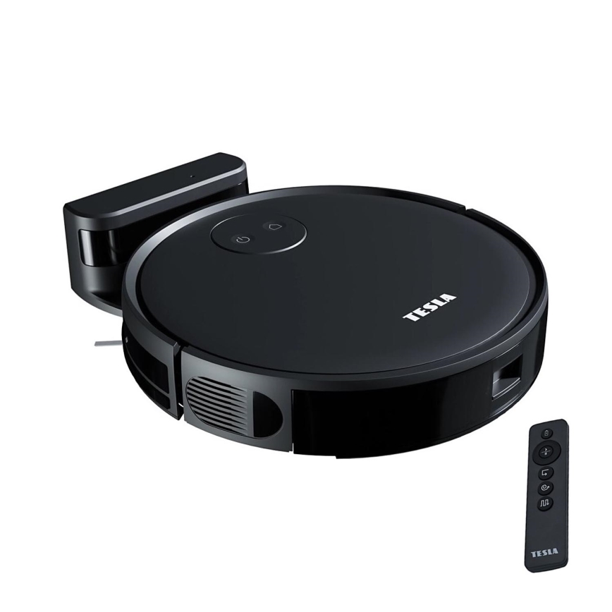 TESLA Smart - Pametni robotski sesalnik 2v1 2000 mAh Wi-Fi črna + Daljinski upravljalnik