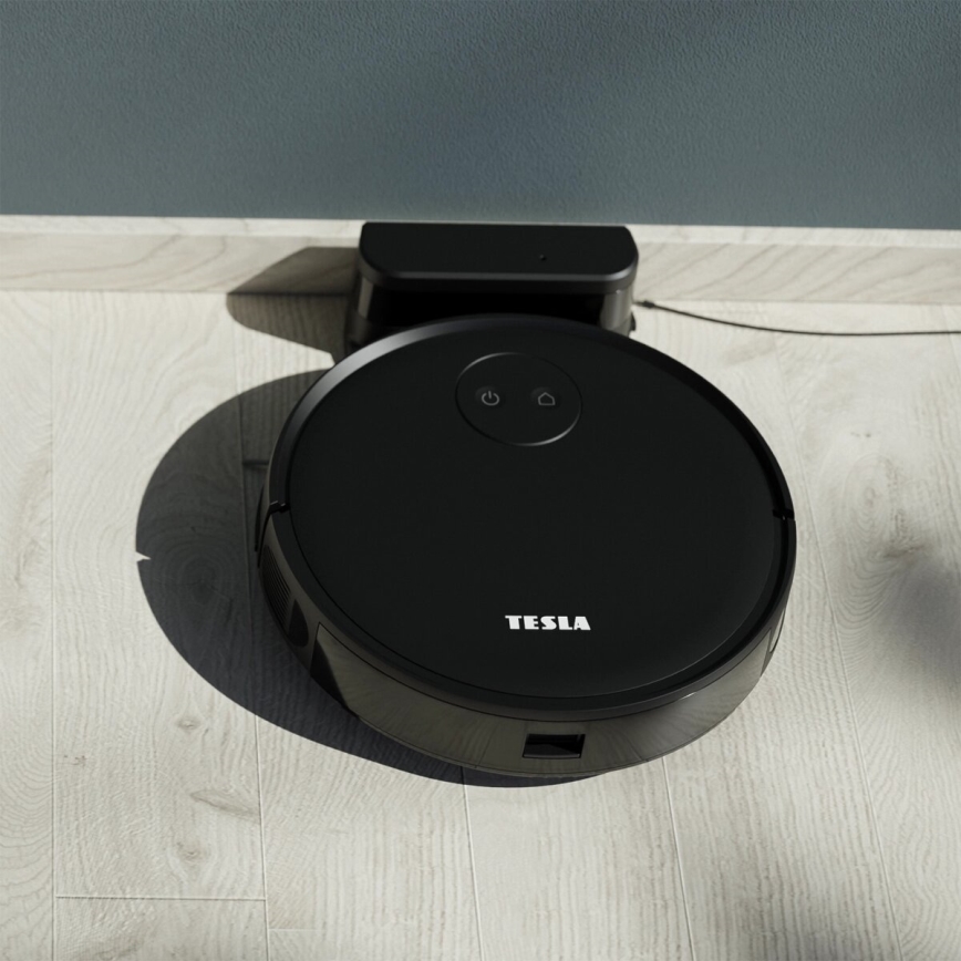 TESLA Smart - Pametni robotski sesalnik 2v1 2000 mAh Wi-Fi črna + Daljinski upravljalnik